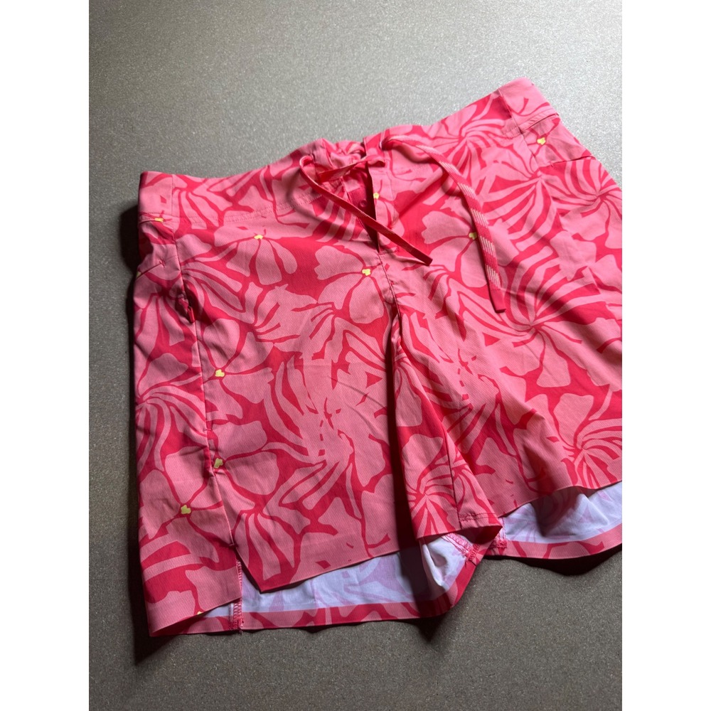 Title Nine Womens Pink Floral Board Shorts Swim Trunks Size 8 Quick Dry Active - Picture 2 of 6